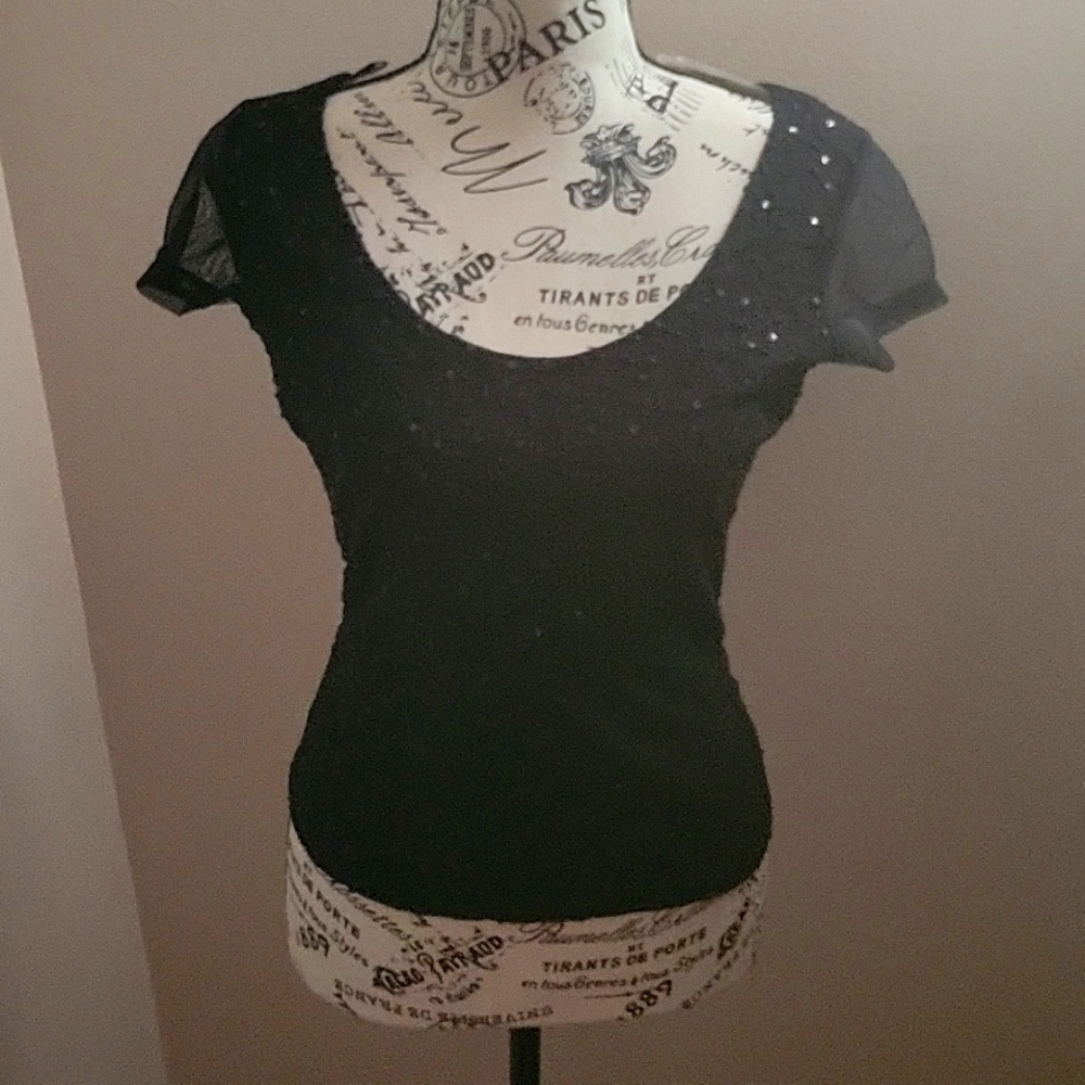 INC black beaded top